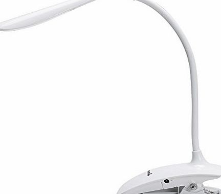 KEDSUM LED Desk Lamp Dimmable Touch Eye-Care,[2-IN-1] Can Stand with Anti-skid Base and Clip Everywhere (3-Level Dimmer,Touch Sensor Control,Flexible Gooseneck ,Clip On Lamp,USB Charge Desk Lamp)-Whit